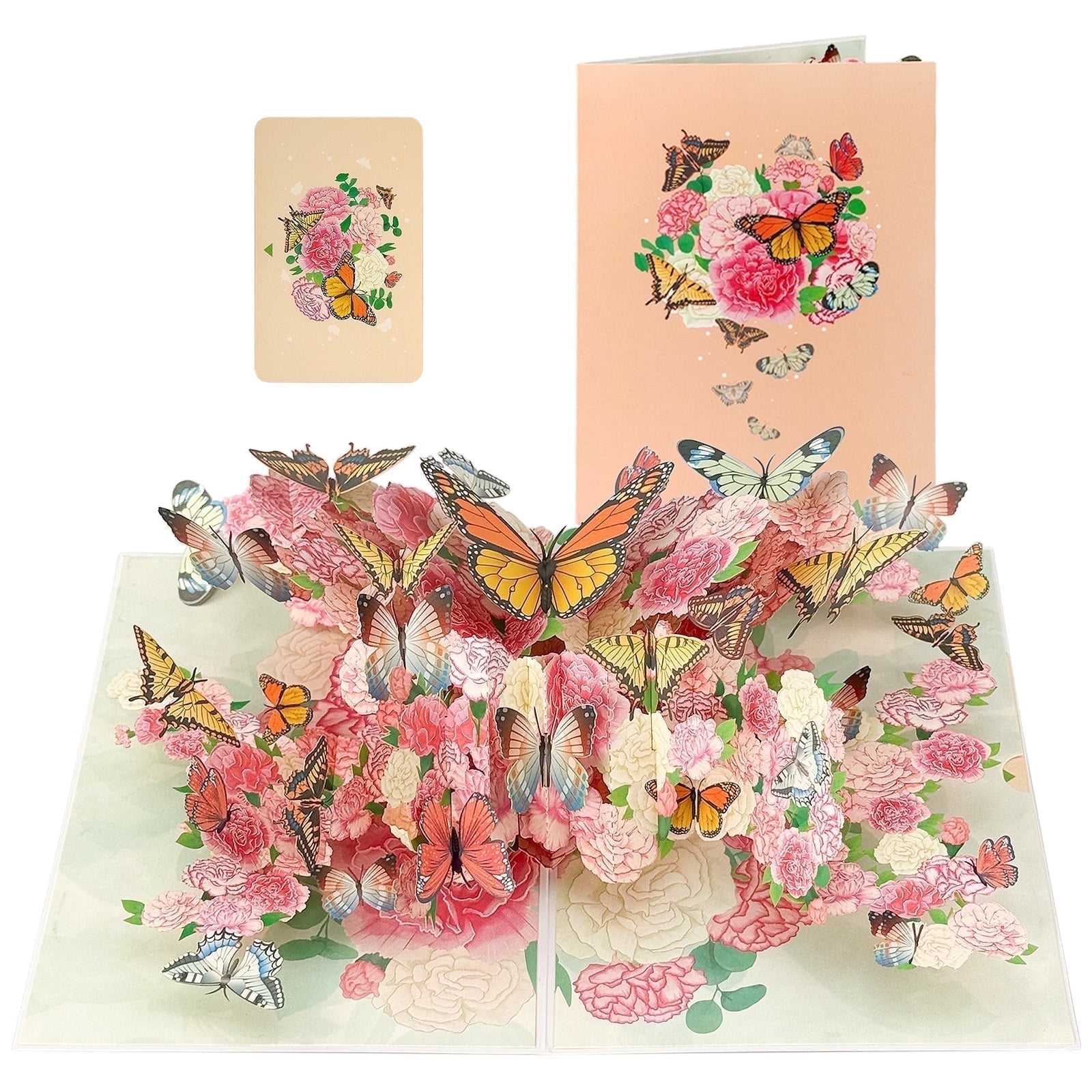 Lockways Pop Up Card, 3D Butterfly Flower Greeting Cards with Envelope ...