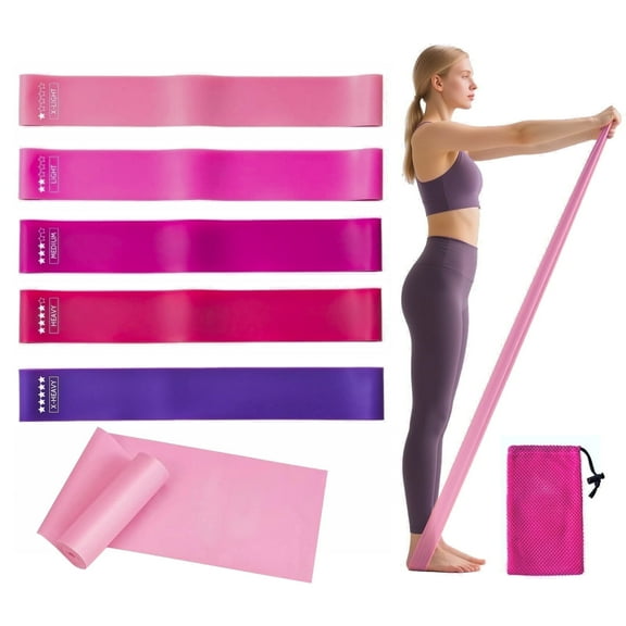 Lockways Resistance Bands Loop Set of 6 Exercise Bands Non-Slip Resistance Bands for Fitness Physical Pilates Yoga with Carry Bags