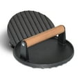 Lockways Smash Burger Press Patty Maker PreSeasoned Cast Iron Grill
