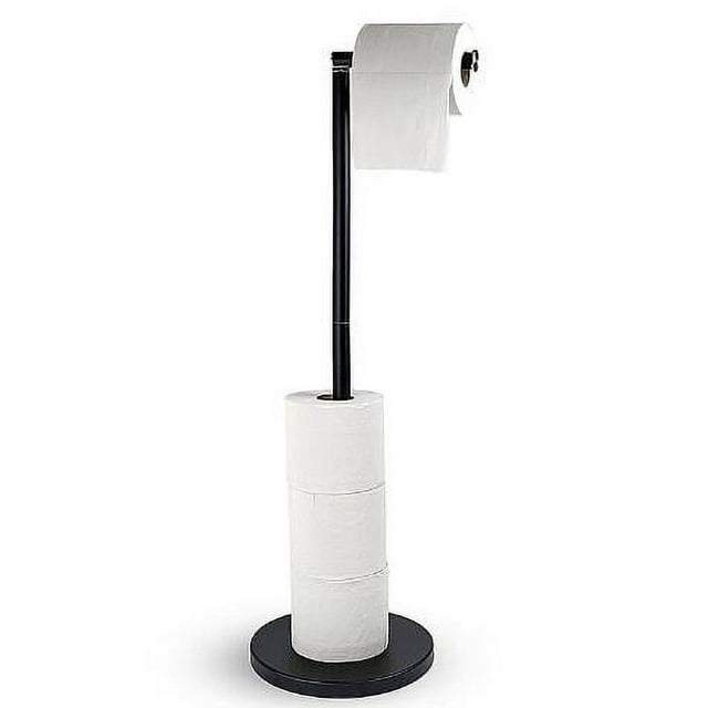 Lockways Toilet Paper Holder Free Standing Black Bathroom Pedestal
