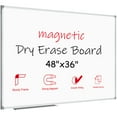 "Lockways Big 48"" x 36"" Dry Erase Whiteboard with Silver