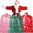 thumbnail image 1 of Lockways 3 PCS Christmas Giant Gift Bags with Drawstring Santa Claus Christmas Sacks with Tags for Xmas Holiday Present, 1 of 10