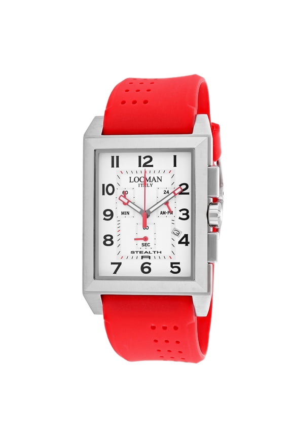 Men's Stealth White Dial Watch - 242WH2BK/RD