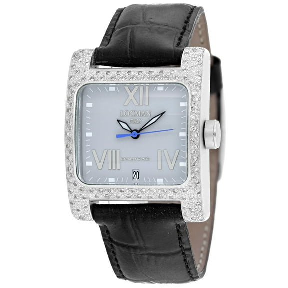 Locman Women's Diamond Classic Grey Dial Watch - 431AGD/BK
