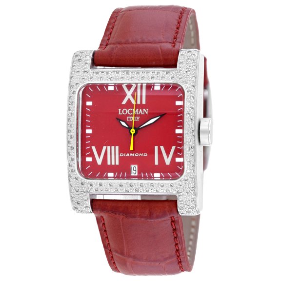 Locman Women's Diamond Classic Red Dial Watch - 431RD2D/RD LE