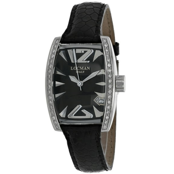 Locman Women's Diamond Panorama Black Dial Watch - 151BKD