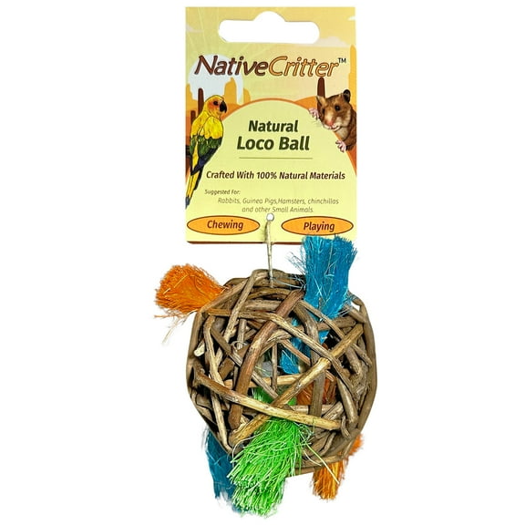 Loco Ball - NativeCritter Natural Chew for Hamsters, Gerbils, Rabbits, Guinea pigs, Prairie Dogs, Chinchillas, Degus, Squirrels, Rats and other chewing small animals