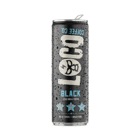 Loco Coffee Black Cold Brew 11 Ounce Can, 12 Count | Zero Sugar, 190mg Caffeine | Gluten Free and Dairy Free | Low Calorie Iced Coffee