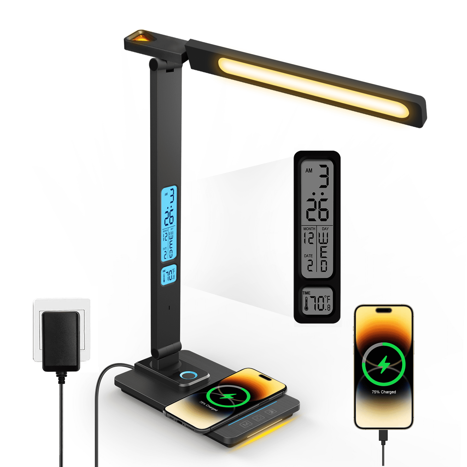 Multifunctional LED Desk Lamp with Wireless Charger, Cambodia Ubuy
