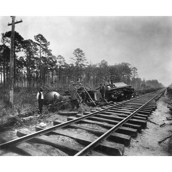 Locomotive Derailed On Ten Mile Hill By The Charleston Earthquake Of August 31 History (24 x 18)