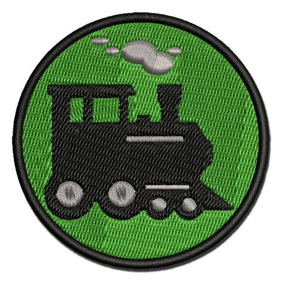 Locomotive Railway Train Engine Applique Multi-Color Embroidered Iron-On Patch - 2.0 Inch Mini