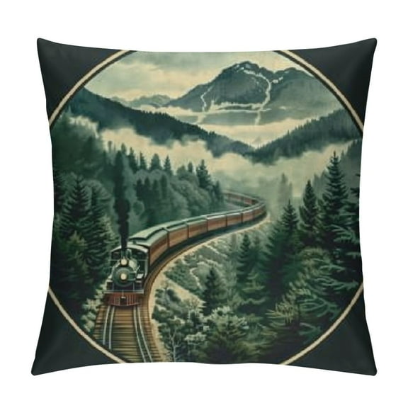 Locomotive Steam Train Throw Pillow