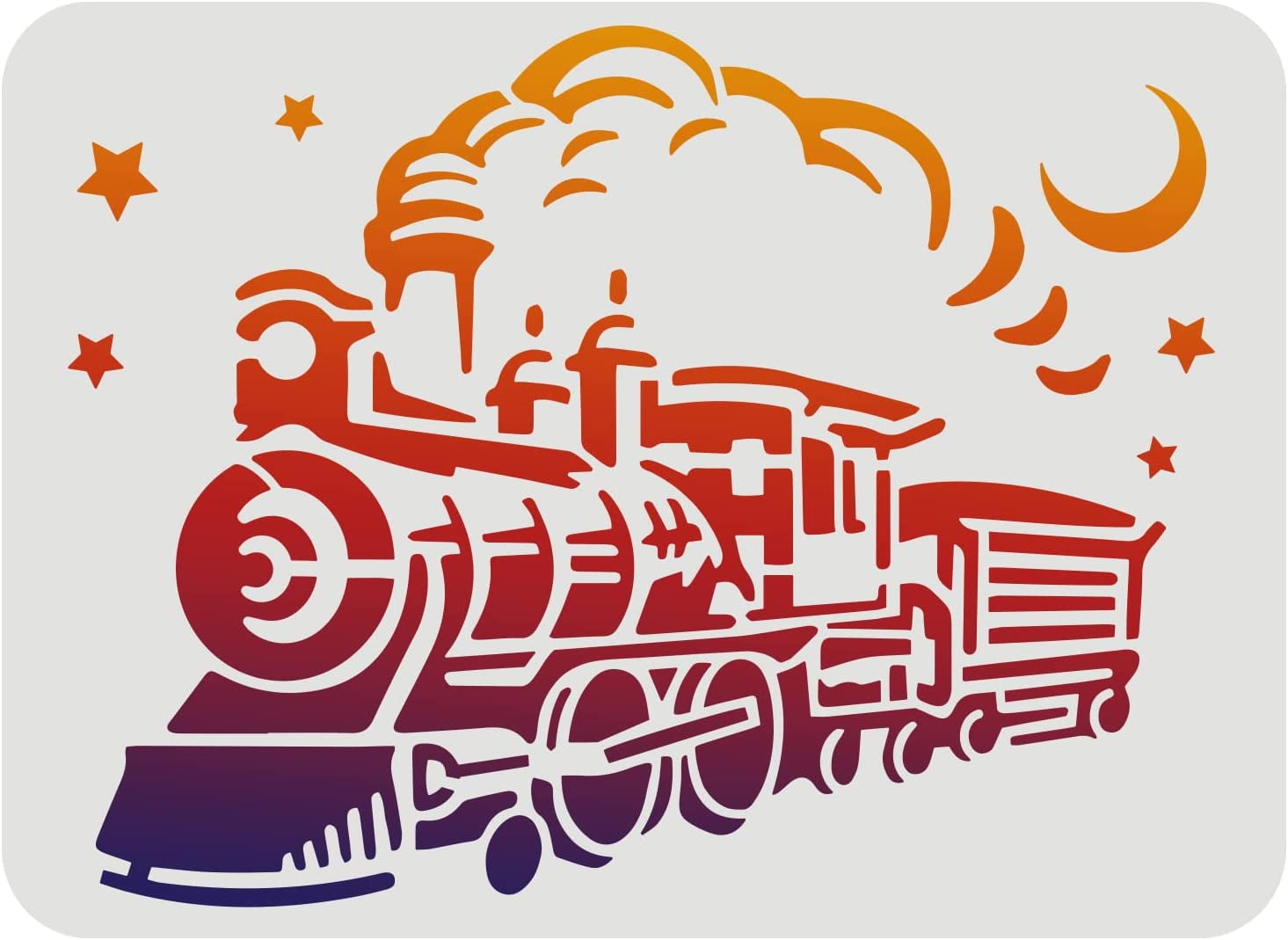 Locomotive Train Stencil 11.7x8.3 inch Plastic Steam Engine Template ...