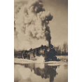 thumbnail image 1 of Locomotive pushes through high water during a flood Poster Print by unknown (18 x 24), 1 of 1