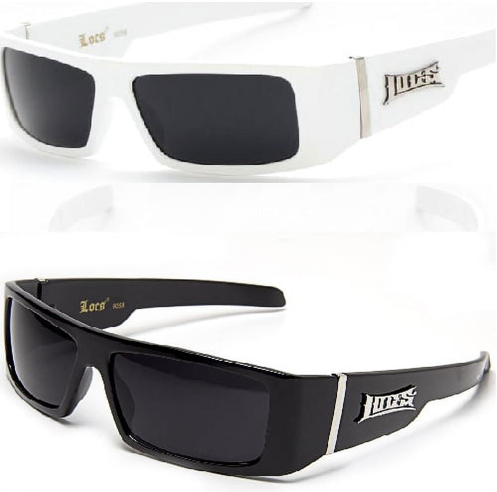 2 Pair Gangster Locs Sunglasses - 1 9052 Black & 1 9058 Black