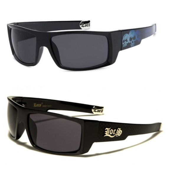 Locs 2 Pack  91025 1 BLACK  1 Blue Skull Sunglasses