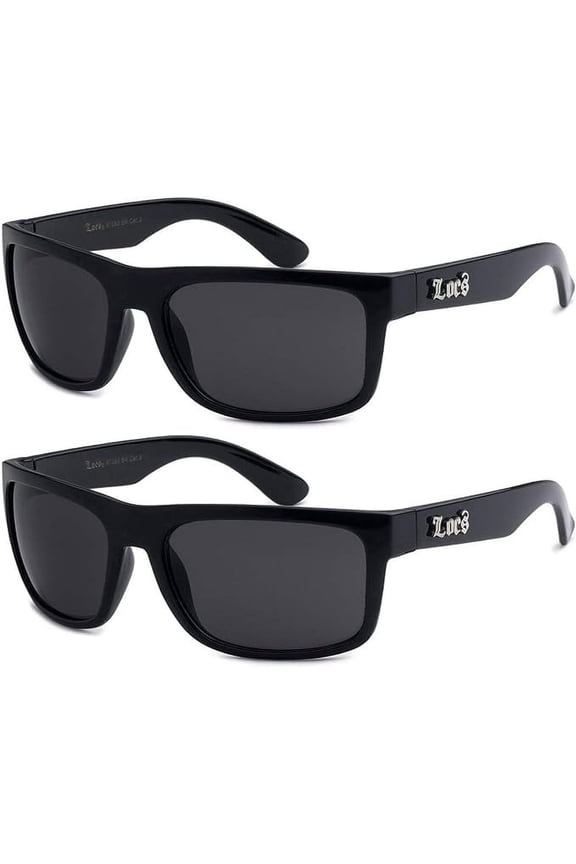 2 Pack 91063 CREEPER Sunglasses | Shiny BLACK Lot Gangster Cholo Designer Shades FREE SHIPPING