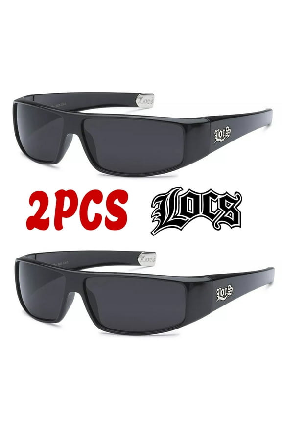 2 Pack Deal Hardcore Fashion HipHop Black Lowrider Designer Shades Sunglasses 9035BK