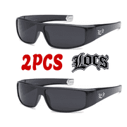 Locs 2 Pack Deal Hardcore Fashion HipHop Black Lowrider Designer Shades Sunglasses 9085