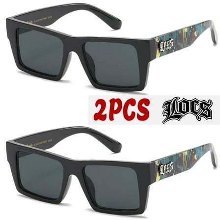 Locs 2 Pack Hardcore Fashion Black Lowrider Design Shades Sunglasses 91193 Paint GreenAQ