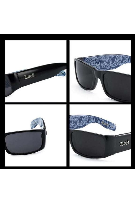 9006 Black w/ Blue Bandana Sunglasses