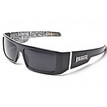 LOCS Hardcore Biker Gangster Style Sunglasses - Large Logo, UV400 Protection, One Size Fits Most