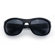 Locs All Black Mens Classic 90s Oval Biker Gangster Plastic Sunglasses