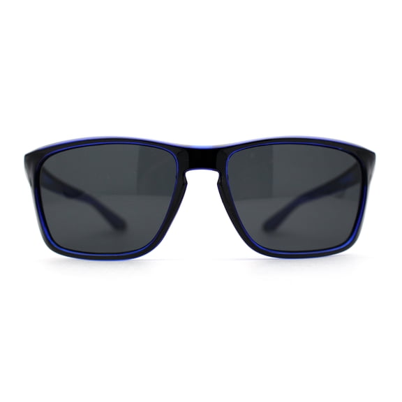 Locs Classic Sport Keyhole Bridge Gangster Shade Sunglasses Black Blue