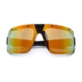 thumbnail image 1 of Locs Color Mirror Oversized Wrap Around Gangster Plastic Biker Sunglasses [Orange Mirror], 1 of 7