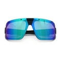 thumbnail image 1 of Locs Color Mirror Oversized Wrap Around Gangster Plastic Biker Sunglasses [Teal Mirror], 1 of 7