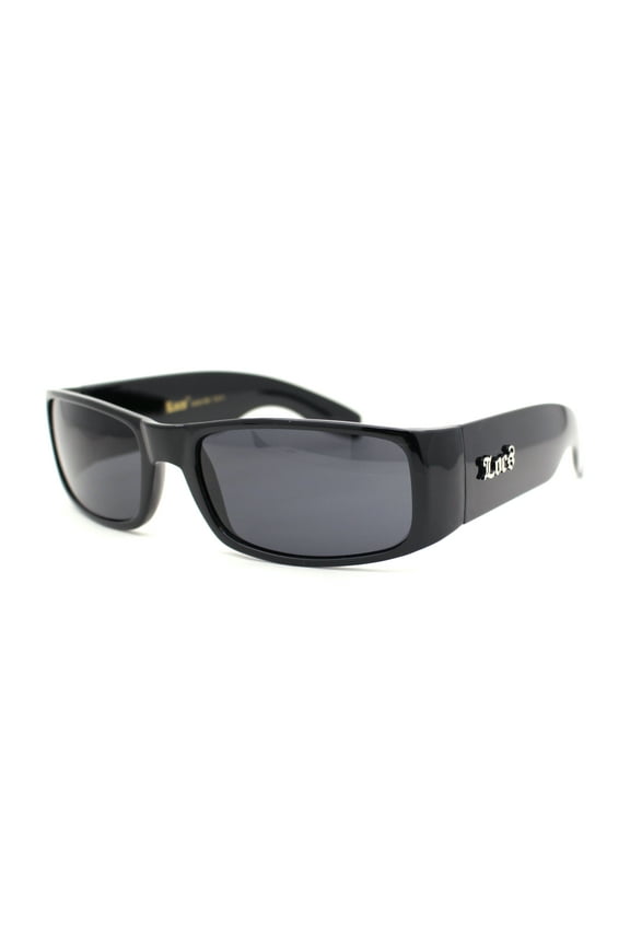 Locs Gangster All Black Classic Rectangular Cholo Sunglasses