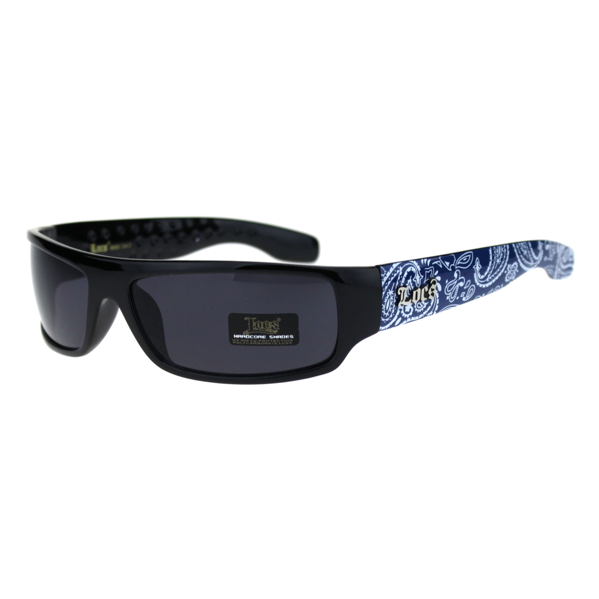 Locs Gangster Mad Dog Dark Black Shades Narrow Rectangle Sunglasses