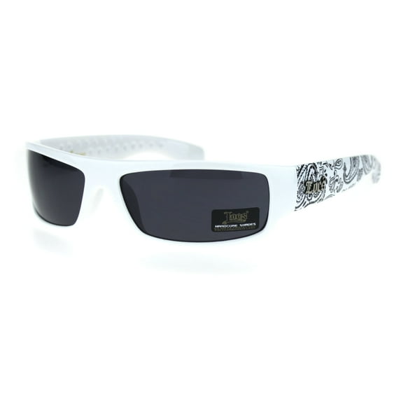Locs Gangster Mad Dog Dark White Shades Narrow Rectangle Sunglasses White Bandana Free Shipping