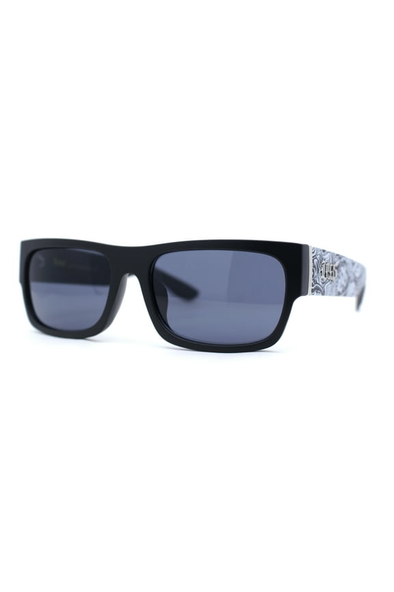 Locs Graffiti Skull Arm Cholo Gangster All Black Manly Sunglasses Matte Black