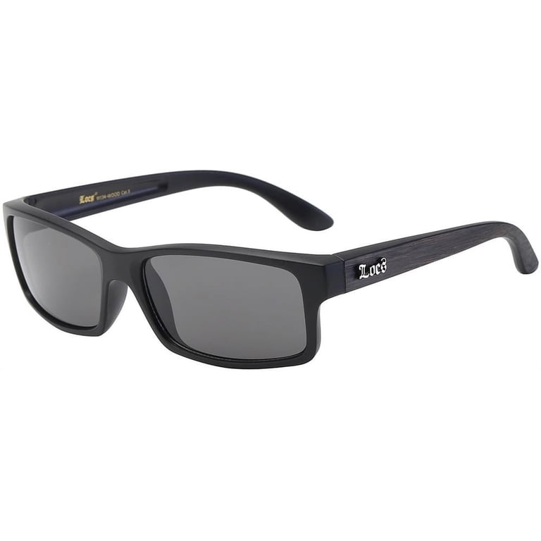 Locs HOT Black w/ Dark Faux Wood Grain NWT Sunglasses  display picture 2