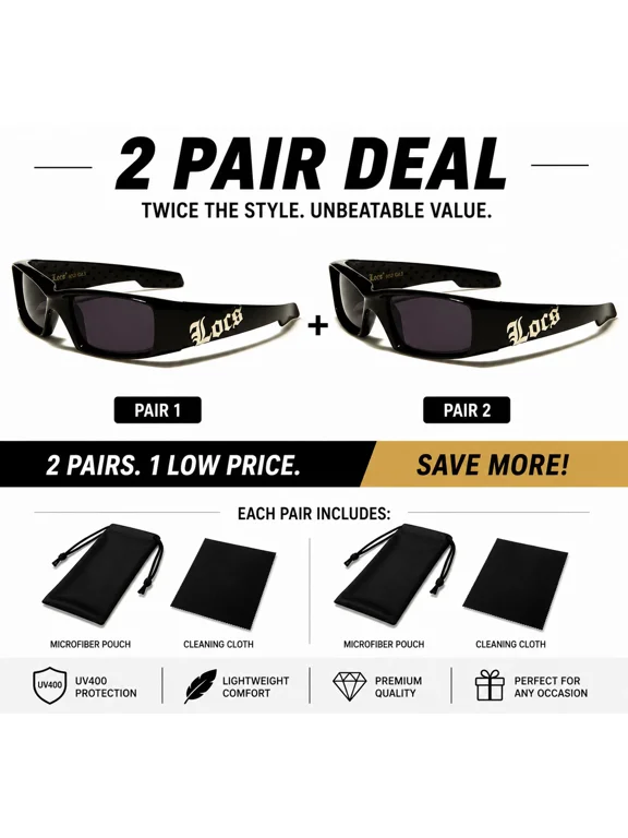 Locs Hardcore Gangster Sunglasses Classic Lowrider Biker Cholo Designer Eyewear