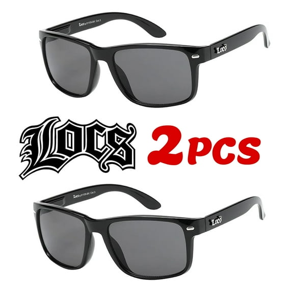 Locs Hiphop Fashion 2 Black 91109 Sunglasses Classic Retro 80s Style