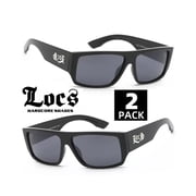 Locs Large Flat Top Gangster Glasses Men Dark Lens Sunglasses Black OG