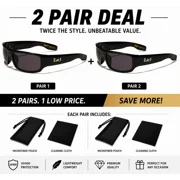 Locs Mens Wrap Around Sunglasses Black Ganster Glasses Category 3 Lens OG
