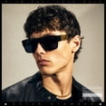 thumbnail image 1 of Locs Mens Bold Gothic Logo Thick Arm Horn Rim Gangster All Black Sunglasses [56mm] Black Gold, 1 of 7