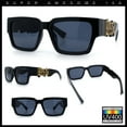 thumbnail image 1 of Locs Mens Bold Gothic Logo Thick Arm Horn Rim Gangster All Black Sunglasses [57mm] Black Gold, 1 of 7