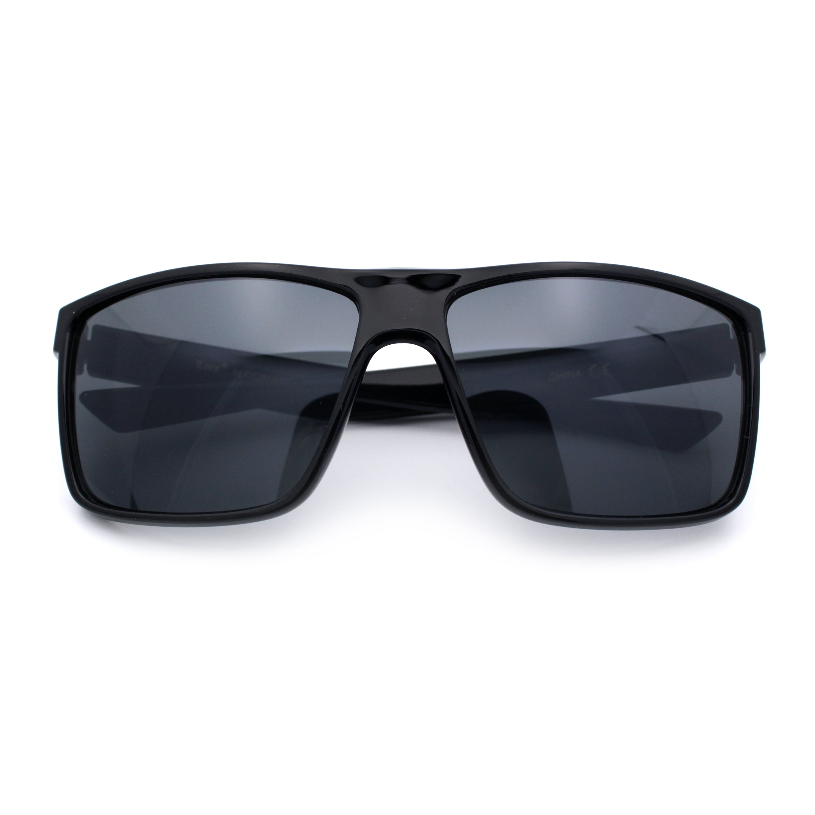 Locs Mens Classic 90s All Black Rectangular Gangster Plastic