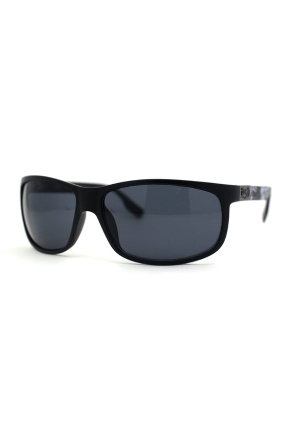 Locs Mens Color Mirror Color Smoke Arm Sport Sunglasses Black Grey Black