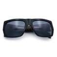 thumbnail image 1 of Locs Mens Day of Dead Skull Print Thick Arm Rectangle Horn Rim Sunglasses Beige, 1 of 8