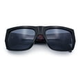 thumbnail image 1 of Locs Mens Day of Dead Skull Print Thick Arm Rectangle Horn Rim Sunglasses Fuchsia, 1 of 8