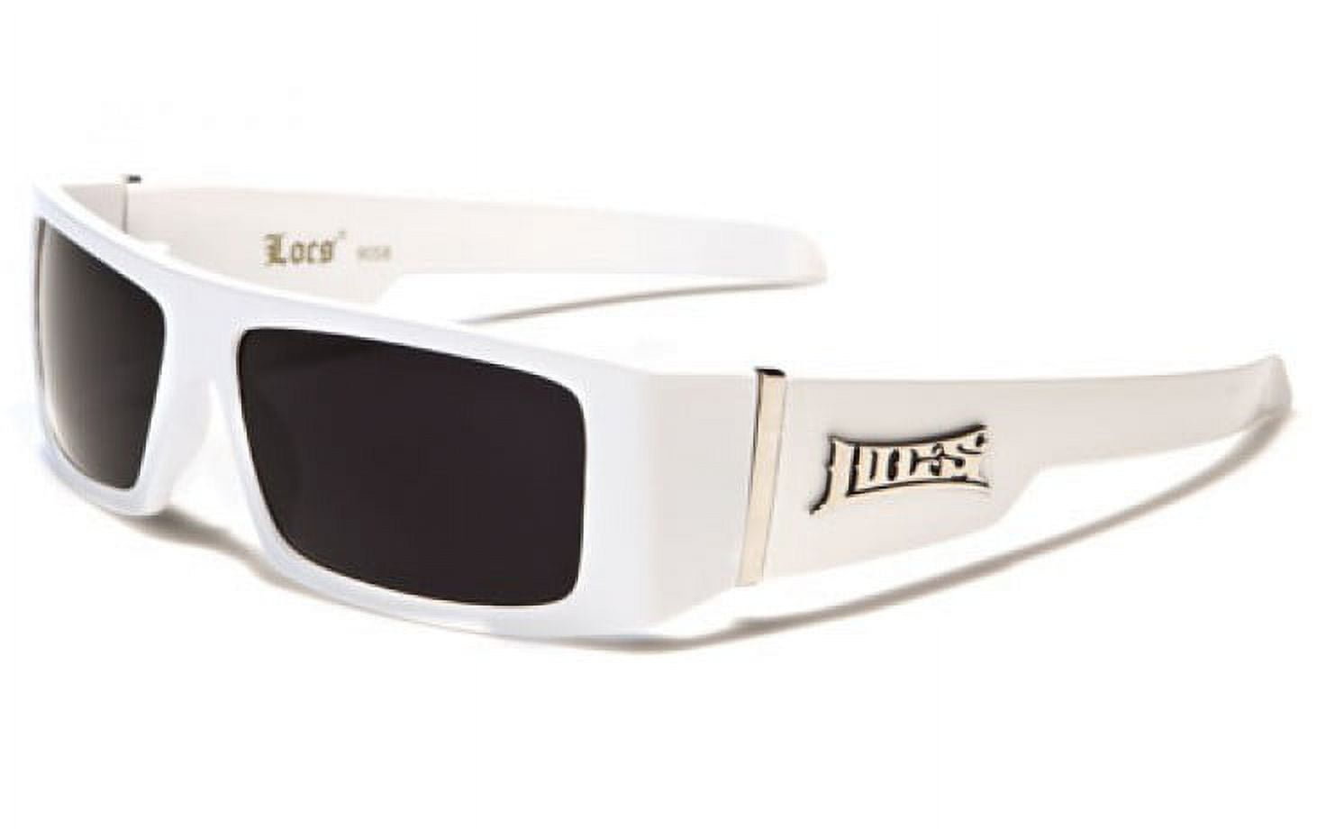 Locs Mens Flat Top Gangster Sunglasses WHITE Frame 9058