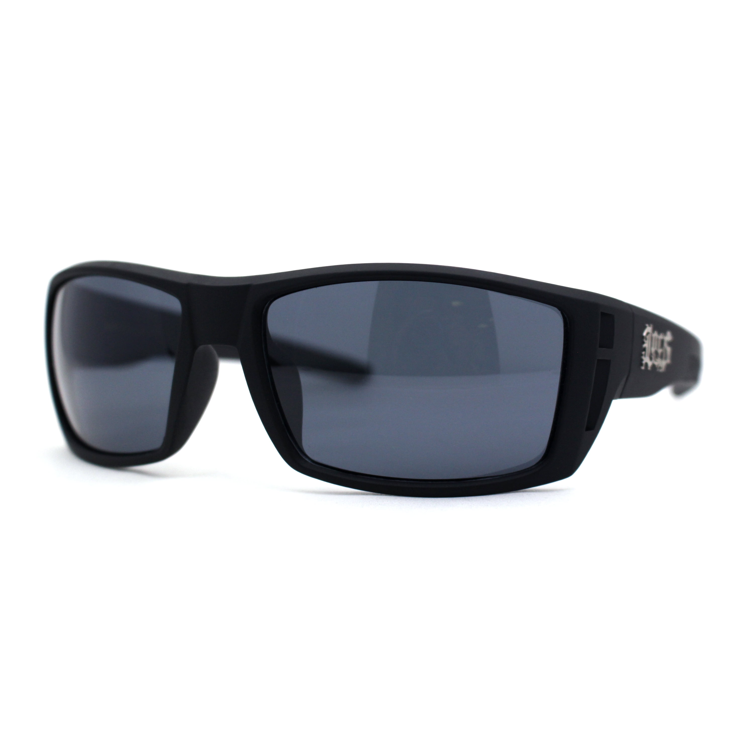 Cholo Sunglasses Locs Men's Cholo Biker Sunglasses – UV400 Protection, Shiny Black Frame, LC55 Rave Sunglasses - Foto 8