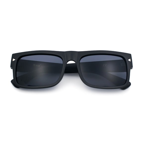 Locs Mens Square Rectangle Horn Rim Gangster Pot Leaf Camo Arm Sunglasses Matte Black