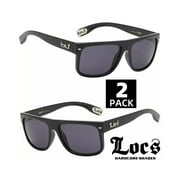 Locs Oversize Glasses Men Dark Lens Flat Top Large Black OG Sunglasses