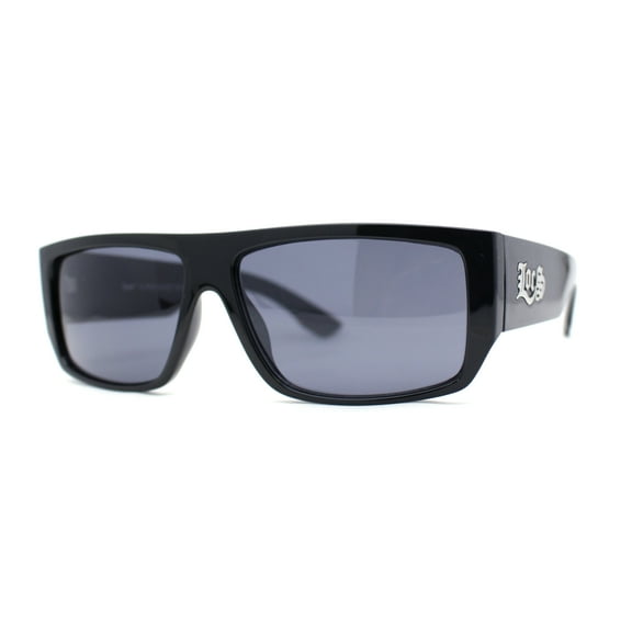 Locs Oversize Squared Rectangle Thick Arm Hardcore Cholo Sunglasses All Black